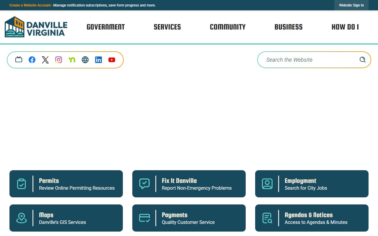 Danville Virginia city website public records
