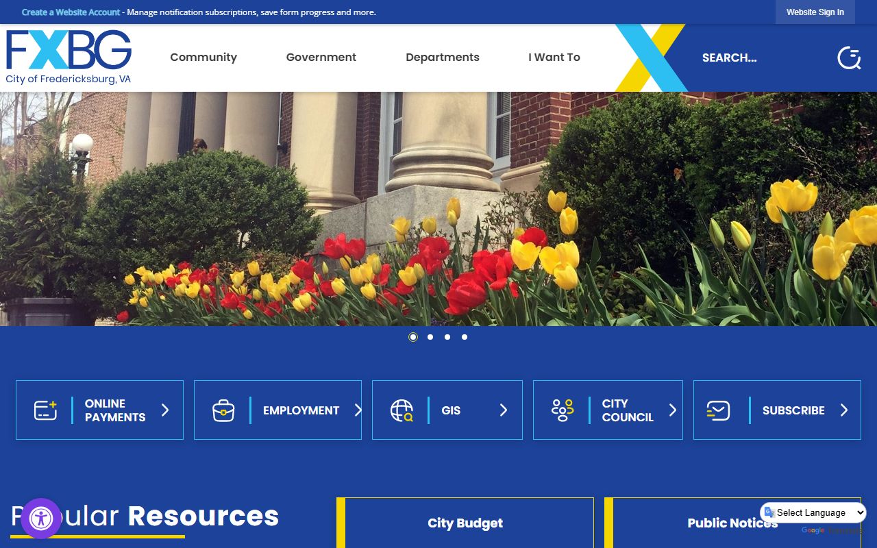 Fredericksburg Virginia city website public records access