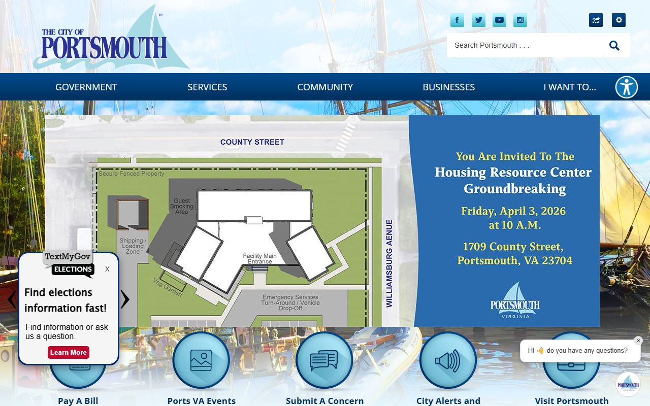 Portsmouth Virginia public records city portal