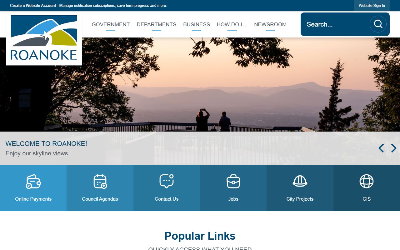 Roanoke Virginia city government public records portal
