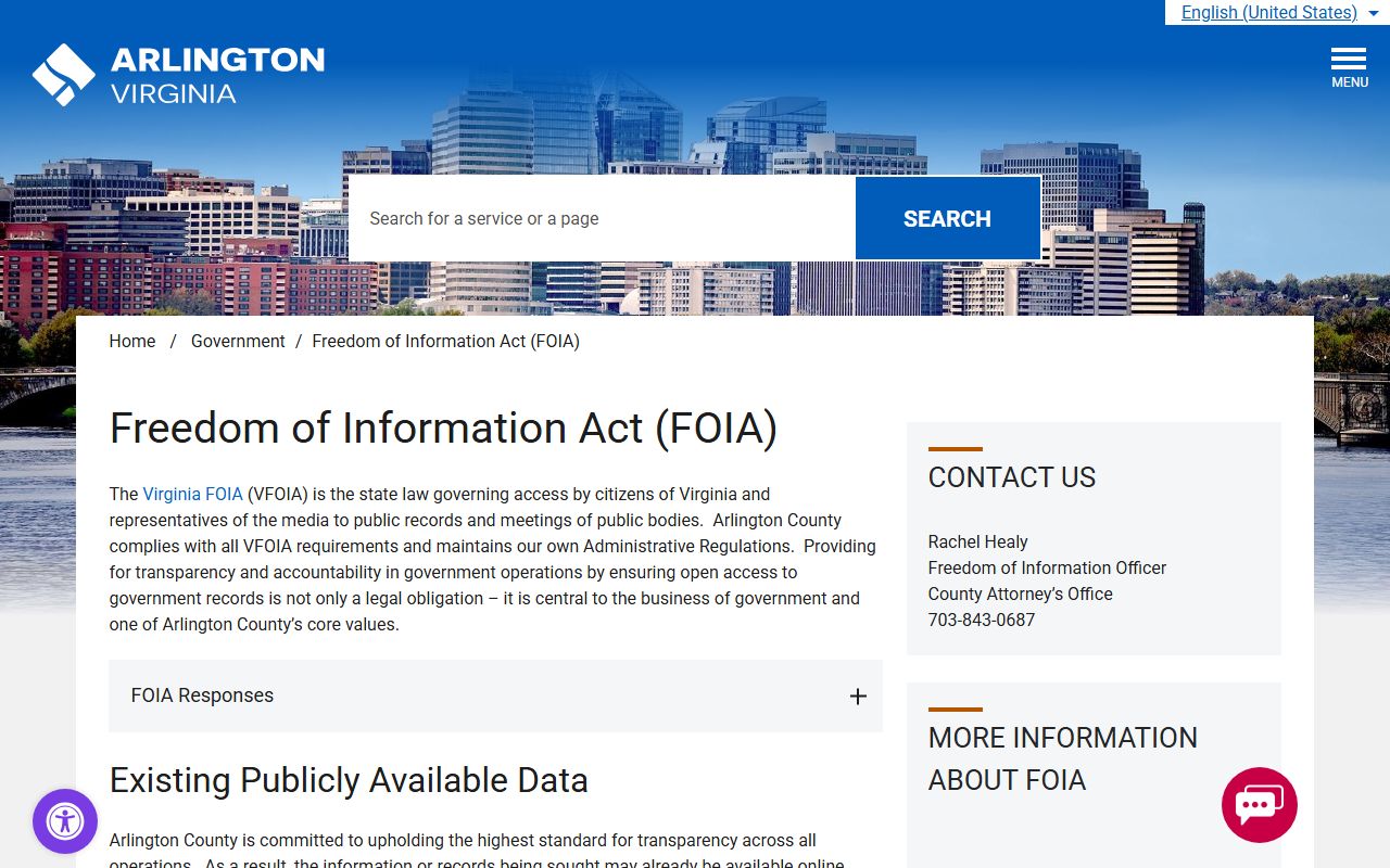 Arlington County public records - county government and records access