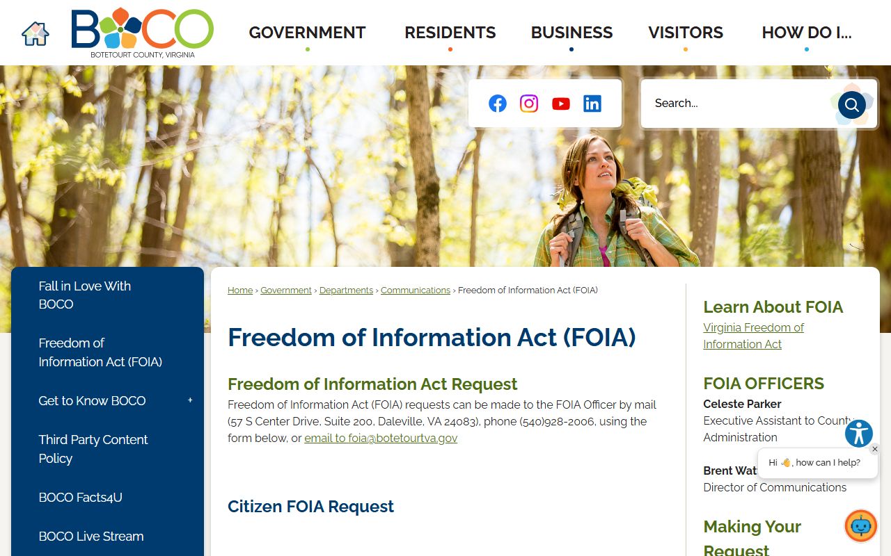 Botetourt County Treasurer public records