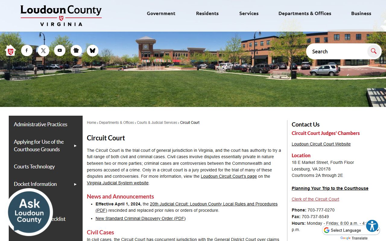 Loudoun County Virginia location and public records map